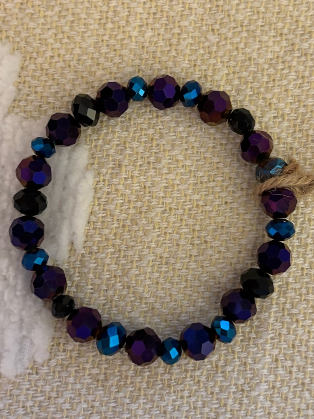 Faceted Iridescent Purple & Blue Stretch Bracelet